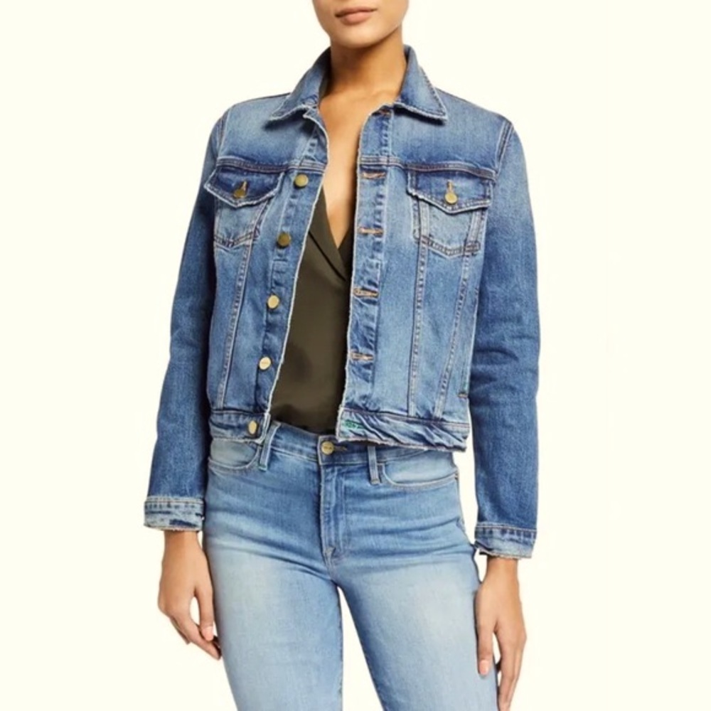 Frame Champagne Cowgirl Denim Trucker Jacket ONE OF A KIND ✨ - Picture 9 of 13